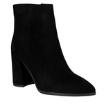 Zamszowe botki na obcasie damskie Venezia V426-00669-02BLA czarne