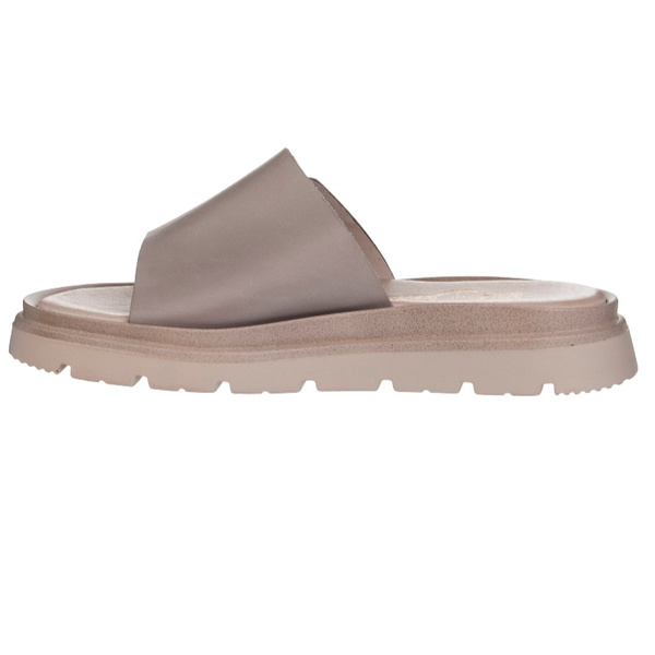 Polskie skórzane klapki damskie Lemar 40442 BF. Taupe beżowe wygodne