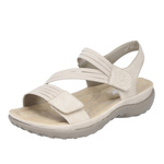 Sandały damskie na rzepy beżowe Rieker 64870-62 Beige z gumkami