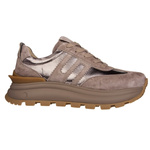 Beżowe sneakersy na platformie damskie Filippo DP7408 TP skórzane