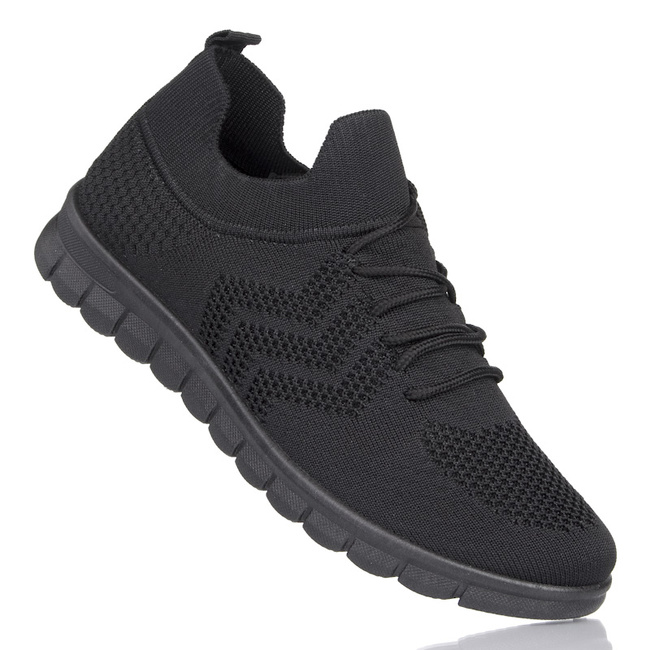 Sneakersy materiałowe damskie Potocki 16329BK czarne buty sportowe