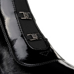 Lakierowane Botki z ozdobami D&A S.Barski MR52-118 czarne skórzane