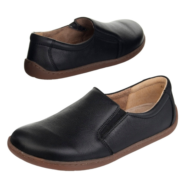 Buty Barefoot damskie wsuwane Helios 452 czarne skórzane Polskie
