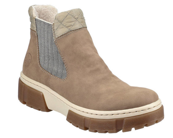 Botki damskie Rieker X8674-64 beige beż