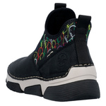 Czarne wsuwane botki damskie Rieker 45957-00 black baloniki skórzane