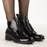 Eleganckie Botki lakierowane S.Barski HY52-525 czarne ocieplone