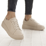 Beżowe półbuty skórzane T.Sokolski J24-213 sportowe lekkie wiązane