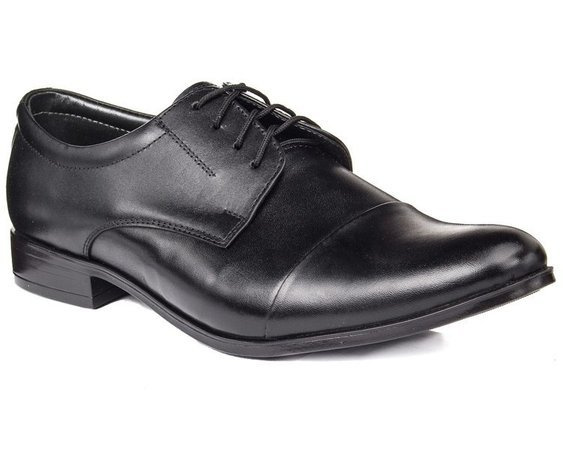 Półbuty wizytowe Moskała 632 czarny rustic