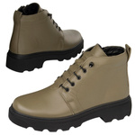 Skórzane Trzewiki T.Sokolski OG 2896 Khaki zielone gruba podeszwa