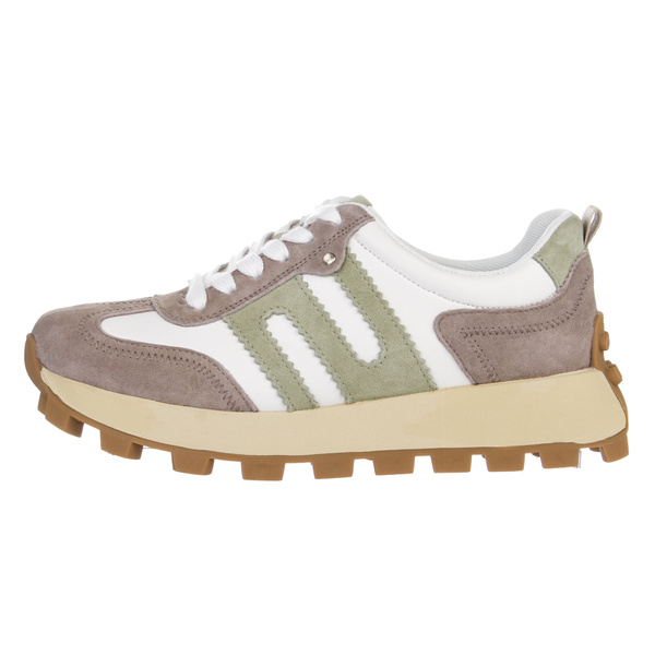 Sneakersy damskie Filippo DP6743/25 WH BE skórzane biało beżowe