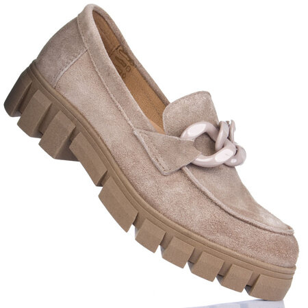 Półbuty damskie Nessi 22085 beż W1 skóra