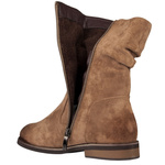 Zamszowe botki damskie Potocki 19311KH beżowe ocieplone wygodne