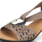 Wsuwane Sandały na klocku damskie Rieker 64677-64 beige beżowe