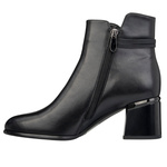 Czarne botki na obcasie damskie Filippo DBT7377/25 skórzane ocieplone