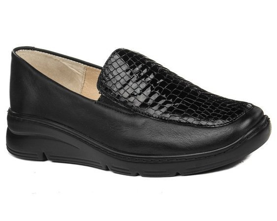 Mokasyny Pesco 2112 czarny lak