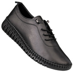 Skórzane półbuty na platformie T. Sokolski 4000 BLK czarne wiązane