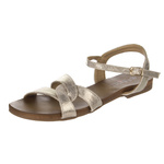 Złote płaskie sandałki damskie S. Barski 022 LT. GOLD casual