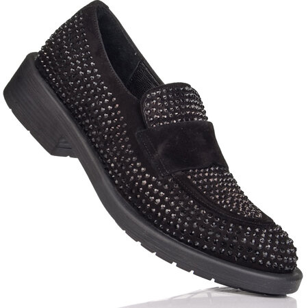 Półbuty damskie Venezia 101455 czarne cekiny