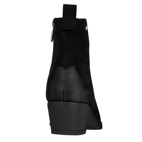 Zamszowe botki damskie Potocki 12751BK czarne ocieplone wygodne