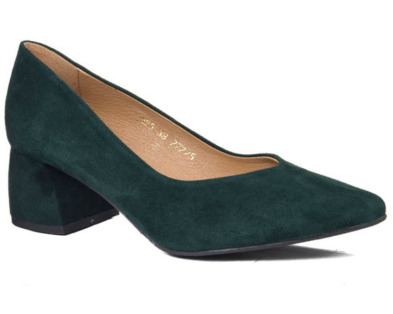 Czółenka Eska 1925/1086 zielony zamsz