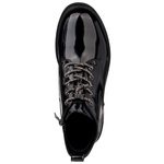 Lakierowane Botki wiązane D&A S.Barski MR52-144 czarne skórzane