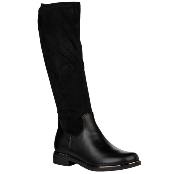 Czarne Kozaki damskie na obcasie damskie Filippo DKZ7332/25 BK ocieplone 