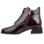 Eleganckie skórzane botki damskie Artiker 57C1119 bordowe ocieplone