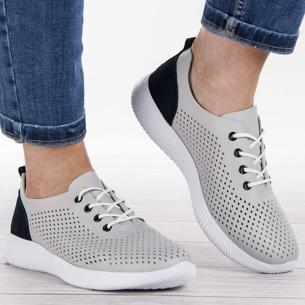 Sneakersy ażurowe Artiker 48C1481 szare 