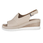 Sandały na koturnie damskie Artiker 56C0919 beige beżowe skórzane