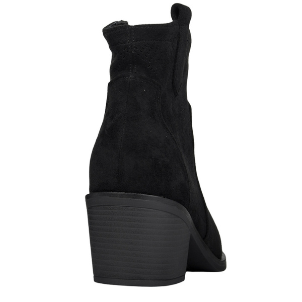 Botki kowbojki na obcasie zamszowe damskie S.Barski HY52-537 czarne