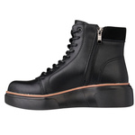 Czarne Botki na platformie damskie Filippo DBT7128/25 BK skórzane