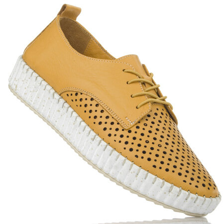 Półbuty ażurowe Artiker 54C0351 żółty