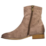 Zamszowe botki damskie Potocki 12745KH beżowe ocieplone wygodne
