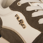 Sneakersy sportowe na platformie damskie Filippo DP7103 WH BR skórzane