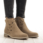 Skórzane Kowbojki damskie T.Sokolski HX Z25-166 beżowe ażurowe