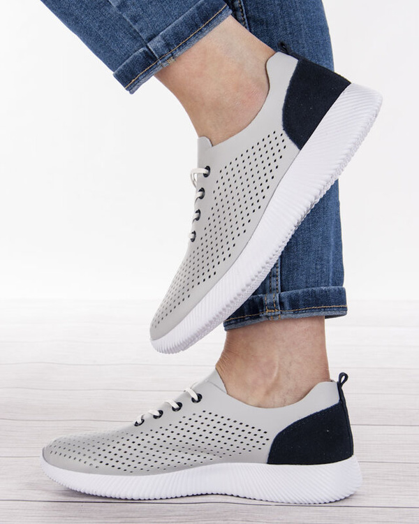 Sneakersy ażurowe Artiker 48C1481 szare 