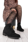 Botki damskie Barski HY42-712 black czarne koraliki zamsz