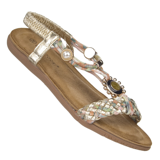 Wielokolorowe sandałki damskie Potocki 43323MC multicolor wsuwane