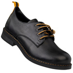 Czarne Półbuty damskie wiązane Venezia V472-01502-01BLA skórzane glany