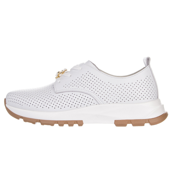 Białe sneakersy ażurowe damskie Artiker 54C1810 white skórzane