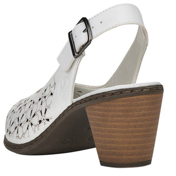 Sandały skórzane Rieker 40981-80 white