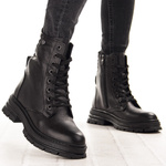 Skórzane Trzewiki damskie T.Sokolski SAR Z25-345 BLK czarne na platformie