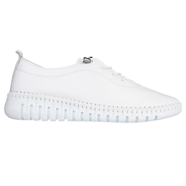 Skórzane półbuty na platformie T. Sokolski 4000 WHT białe wiązane