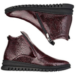 Lakierowane Botki na zamek damskie Artiker 57C2165 bordowe skórzane