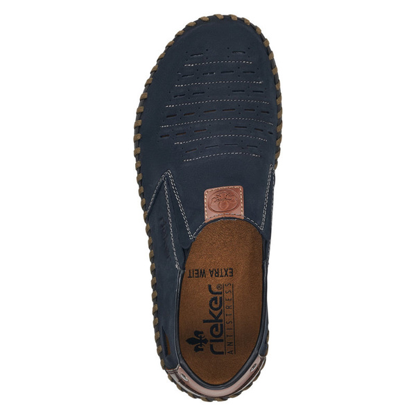 Mokasyny skórzane Rieker B2457-14 blue