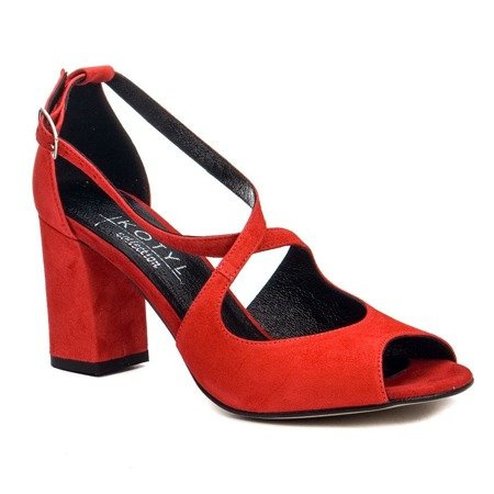 Sandałki Kotyl 4326 CZERWONY ZAMSZ