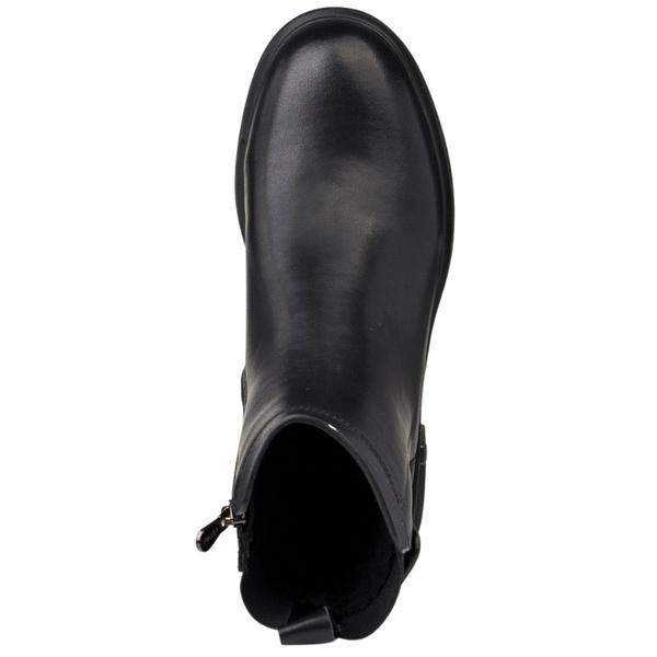 Czarne eleganckie botki damskie Filippo DBT7200/25 BK skórzane ocieplone