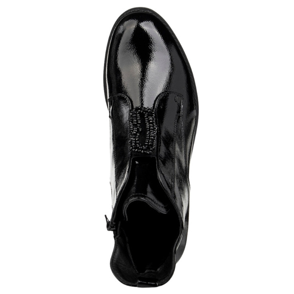 Eleganckie Botki lakierowane S.Barski HY52-525 czarne ocieplone