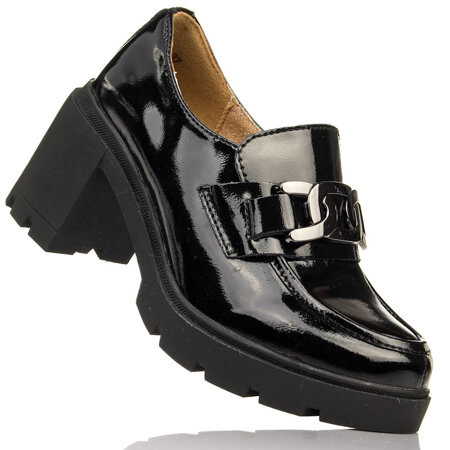 Półbuty na obcasie Filippo DP 4785/23 BK L