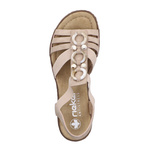 Sandały damskie na koturnie wsuwane różowe Rieker 63778-31 rose